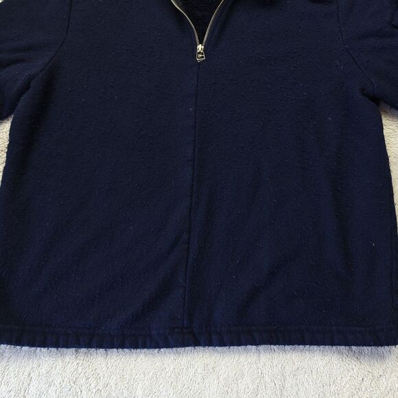 Armani Exchange Sweater Men's L Navy Blue Quarter Zip Sherpa Lined Heavyweight - Picture 3 of 8